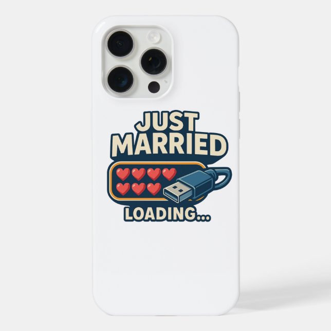 Just Married Loading – Funny Tech Wedding  Iphone Case (Back)