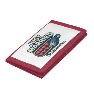 Just Married Loading – Funny Tech Wedding Tri-fold Wallet