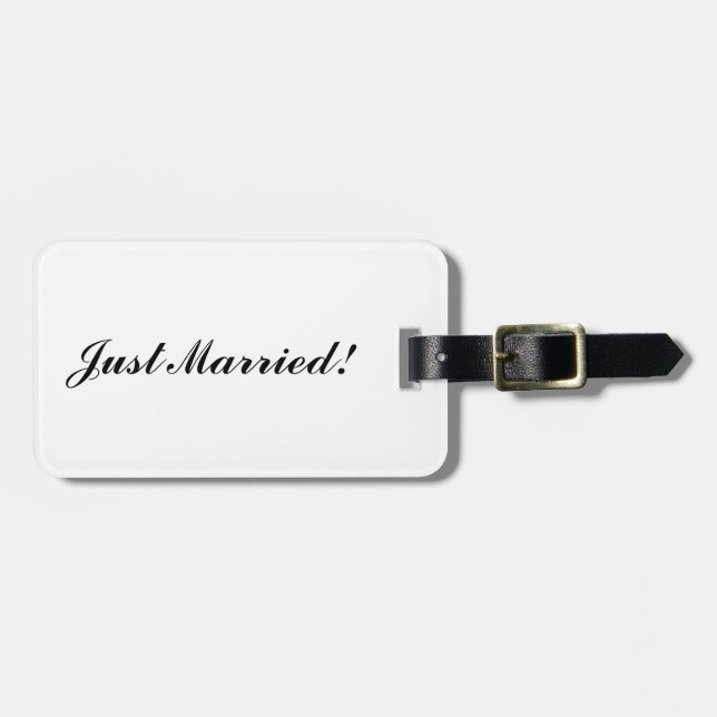 "Just Married" Luggage Tag (Front Horizontal)