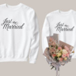 Just Married Matching Couples Honeymoon Outfit Sweatshirt<br><div class="desc">Just married sweatshirt outfit for groom to match bride. Perfect for heading to the airport on your couples honeymoon.</div>