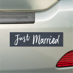 Just Married Modern Brush Script Typography Elope Car Magnet