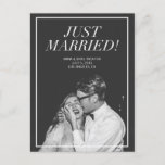 Just Married | Modern Photo Wedding Announcement at Zazzle