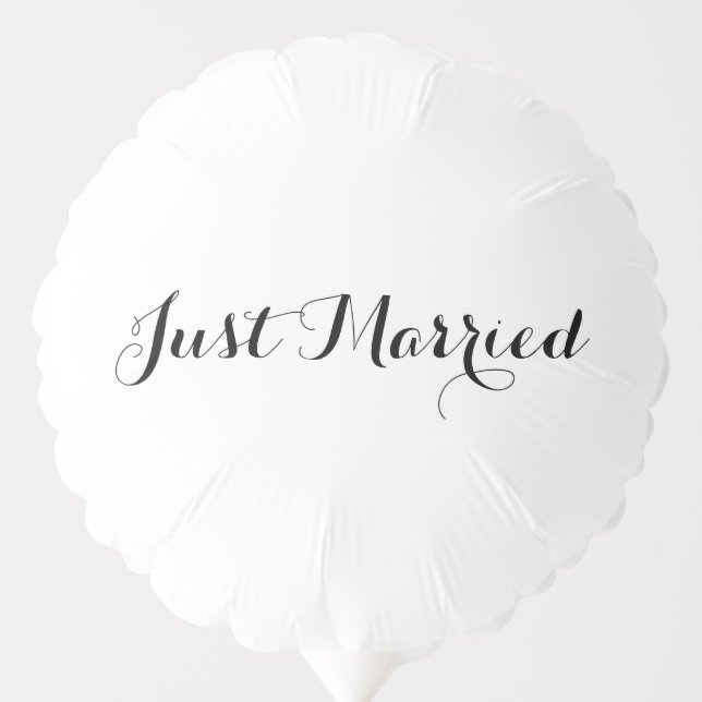  Just Married Modern Script Wedding White Balloon