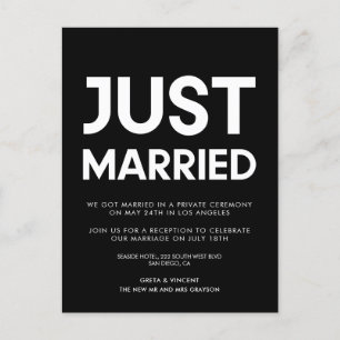 Just married Modern wedding announcement Postcard