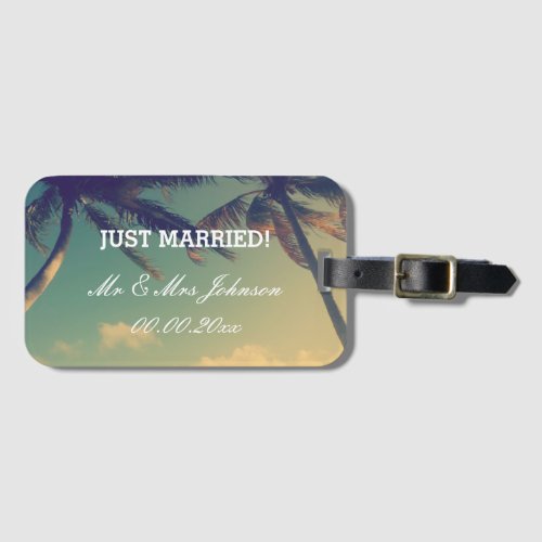 Just Married mr  mrs luggage tags for newlyweds