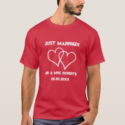 Just Married Mr &amp; Mrs t shirt set for newlyweds