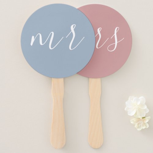 Just Married Mr  Mrs  Wedding Monogram  Hand Fan