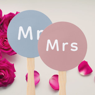 Just Married Mr. & Mrs. Wedding Monogram Hand Fan