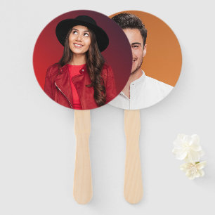 Just Married Mr. & Mrs. Wedding Photo Monogram Hand Fan