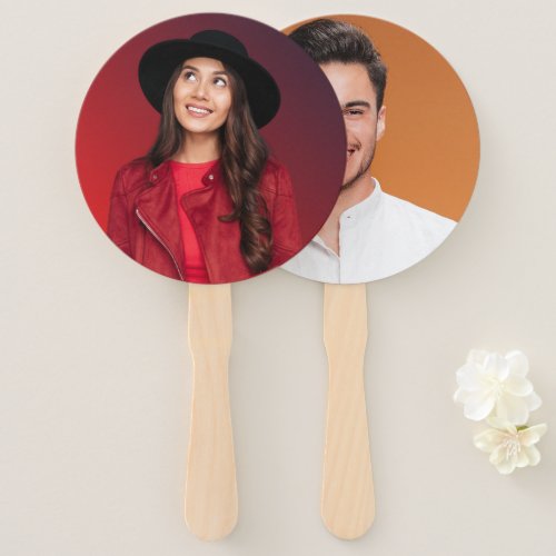 Just Married Mr  Mrs  Wedding Photo Monogram  Hand Fan