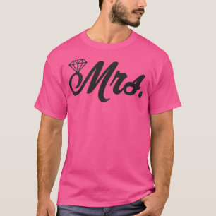 Just Married Mrs Wife Bride Engagement HoneymoonT- T-Shirt