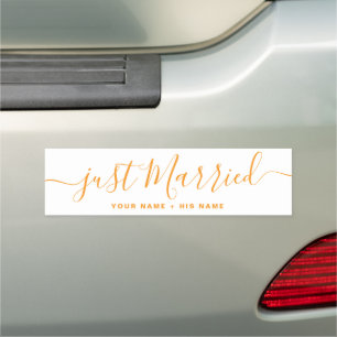 Just Married Names Wedding Car Magnet Decoration