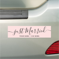 Just Married Names Wedding Car Magnet Decoration