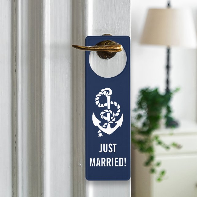 Just Married Nautical Rope & Anchor Door Hanger (Creator Uploaded)
