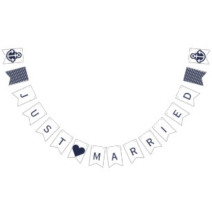 Just Married Nautical Wedding Bunting Bunting Flags