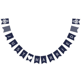 Just Married Nautical Wedding Bunting Flags