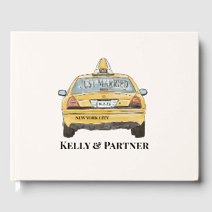 Just married New York City Taxi Wedding Guest Book