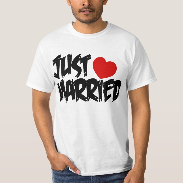 JUST MARRIED,NEWLY WEDS,NEWLY MARRIED COUPLE T-Shirt (Front)