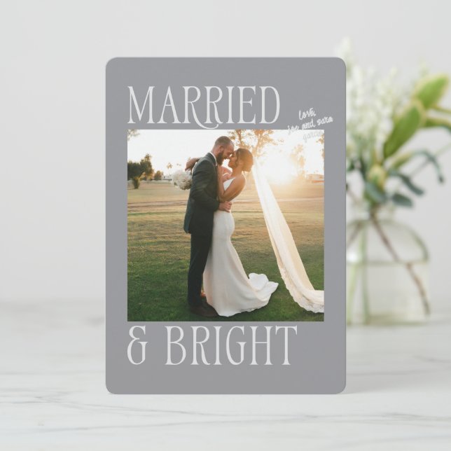 Just Married Newlywed Christmas Card (Standing Front)