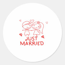 Just Married Newlywed Couple Wedding Favor Design