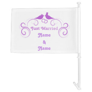 Just Married Newlyweds Thunder_Cove Car Flag