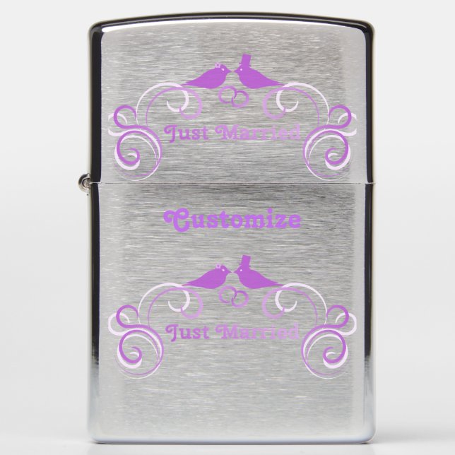 Just Married Newlyweds Thunder_Cove Zippo Lighter (Front)