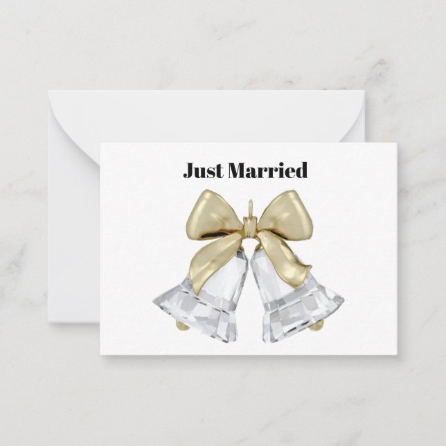 Just Married Note Card (Front)