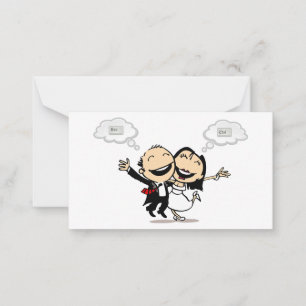 Just married note card