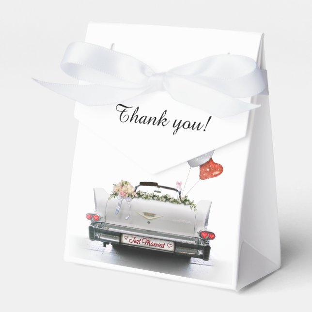 Just Married Oldtimer Car Favor Boxes (Front Side)