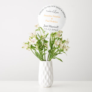 Just Married Orange Raspberry Names Wedding Balloon
