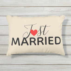 Just Married Outdoor Pillow