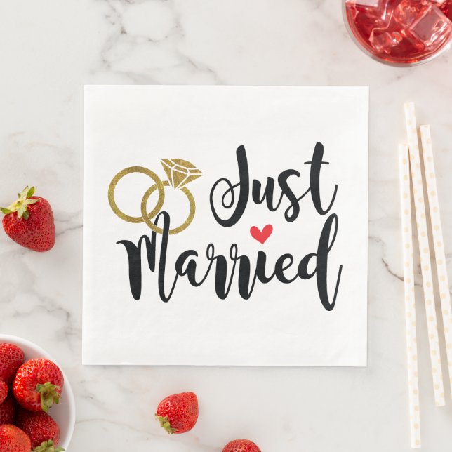 Just Married Paper Dinner Napkins (Insitu)