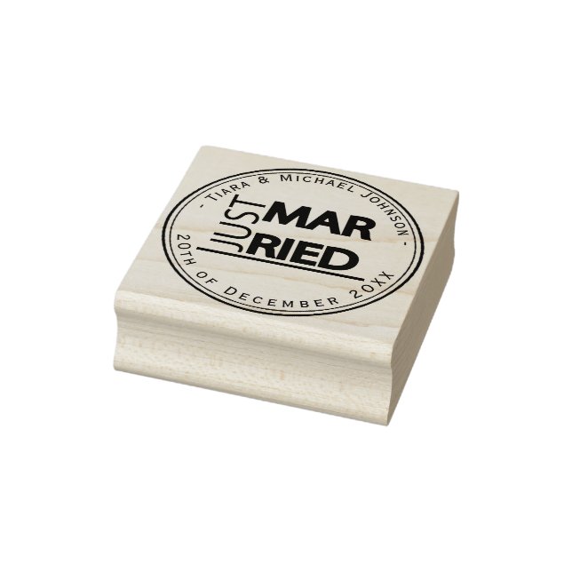 Just Married - Personalize Rubber Stamp (Stamp)