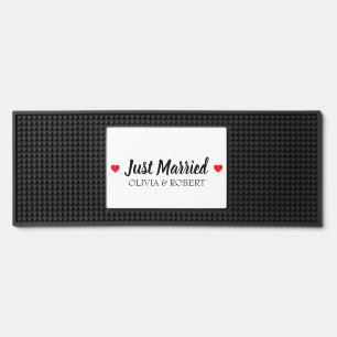 Just Married Personalized Bar Mat