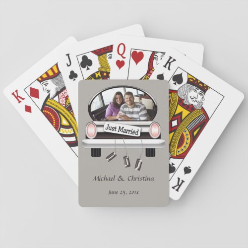 Just Married Personalized Bicycle Playing Cards