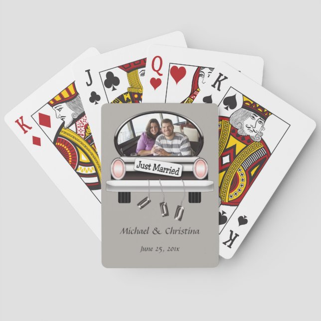 Just Married Personalized Bicycle® Playing Cards (Back)