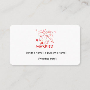 Just Married Personalized Business Card, Custom We Card