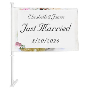 Just Married Personalized Car Flag