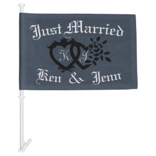 Just Married Personalized Car Flag