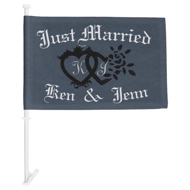 Just Married Personalized Car Flag (Front)