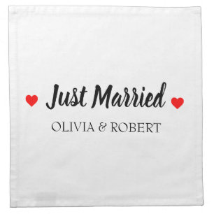 Just Married Personalized Cloth Napkin