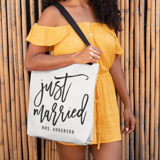Just Married Personalized Honeymoon Tote Bag (Creator Uploaded)
