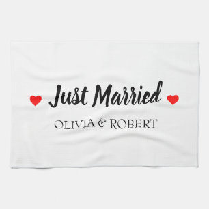 Just Married Personalized Kitchen Towel
