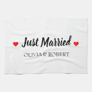 Just Married Personalized Kitchen Towel