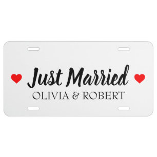 Just Married Personalized License Plate