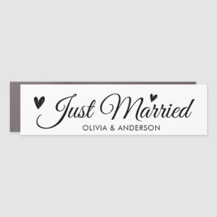 Just Married Personalized Newlywed Wedding Car Mag Magnet