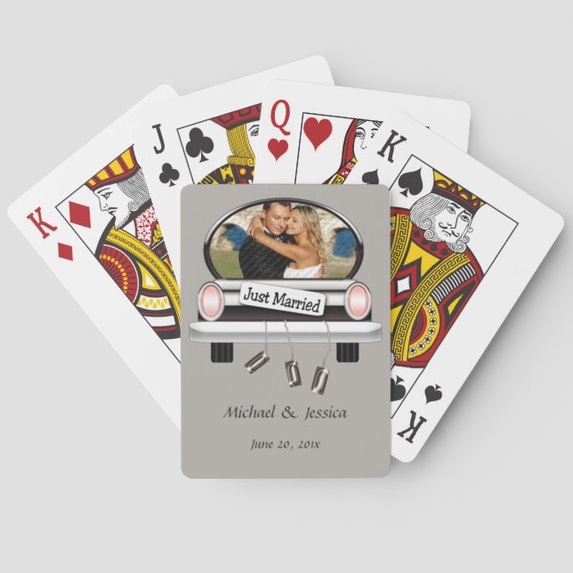 Just Married Personalized Playing Cards (Back)