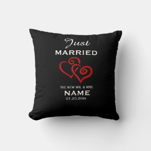 'Just Married' Personalized Throw Pillow