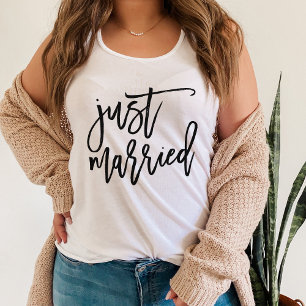 Just Married Personalized Typography Tank Top