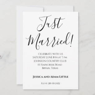 Just Married Personalized Wedding Invitations